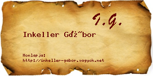 Inkeller Gábor névjegykártya